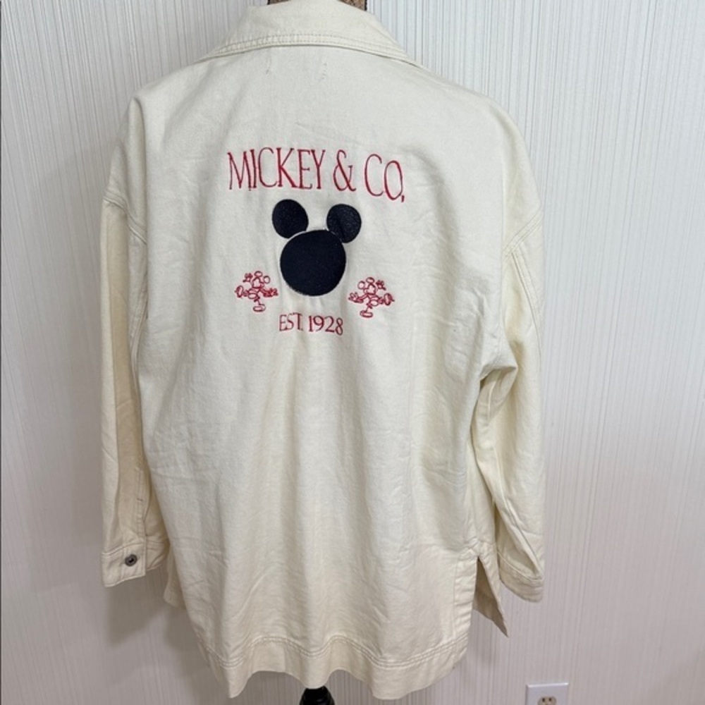 Mickey & Co. Women's Cream Jean Jacket with Embroidered Back
